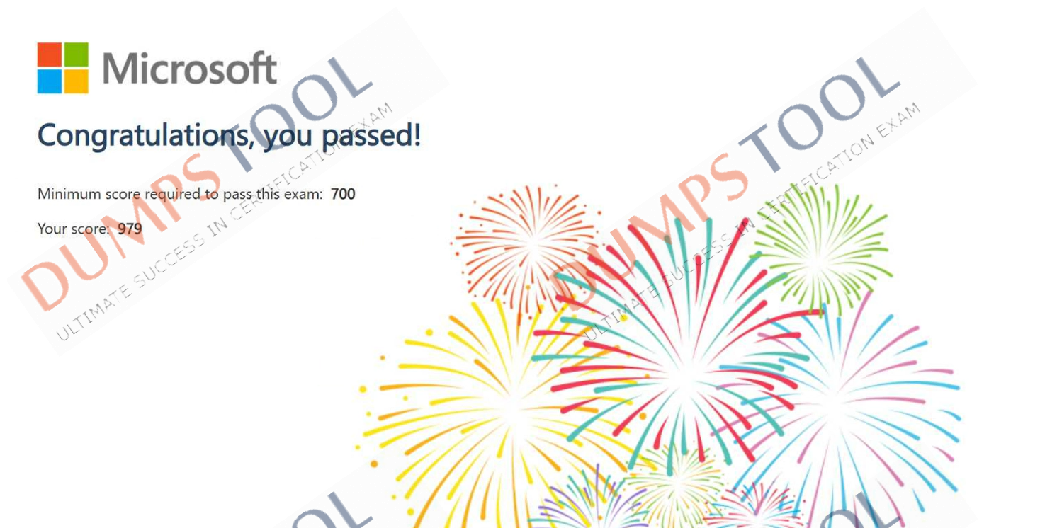 Verified passing score report for the Microsoft AB-731 exam 3