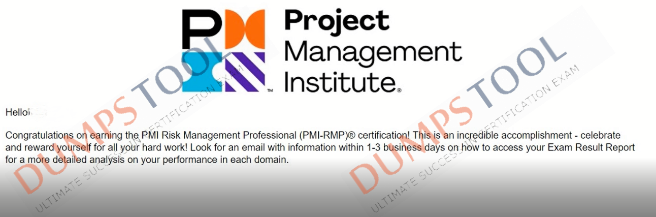Verified passing score report for the PMI PMI-RMP exam 2