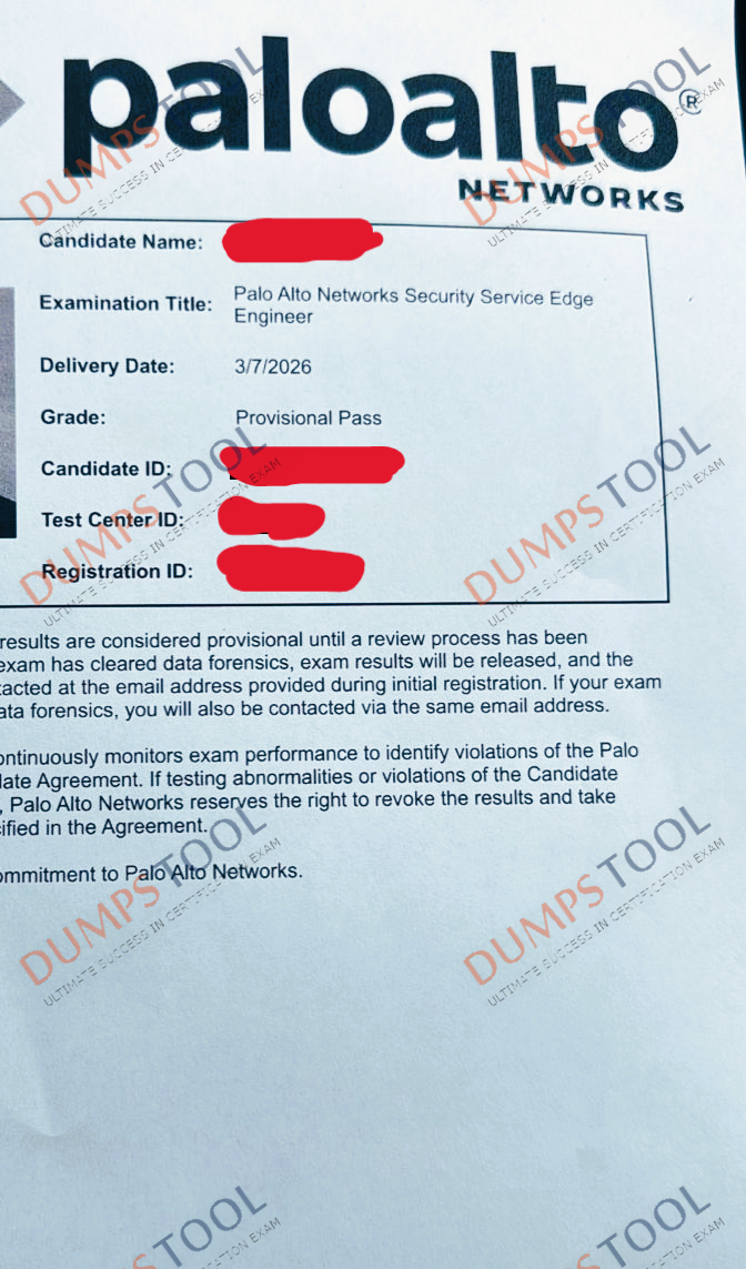 Verified passing score report for the Paloalto Networks SSE-Engineer exam 2